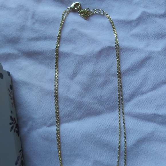 Gold plated cz layered heart necklace - Picture 3 of 5